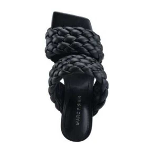 NEW Marc Fisher Toree Black Puffy Woven Strap Heels Women's Braided Sandal 6.5 - Picture 3 of 7